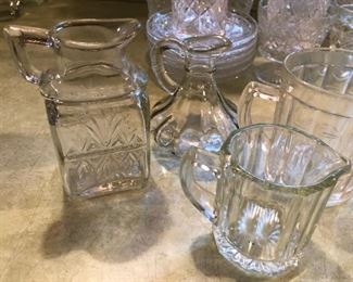 Various Glass Pitchers