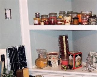 Candles, candles and more candles - all new! Colorful crystal, Christmas stockings