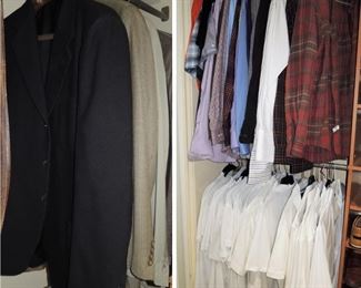Men's full wardrobe. L/XL and 34-36 waist. Suits to casual. Expensive brands