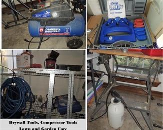 Workmate 300 bench, Dryway tools, Compressor and accessories