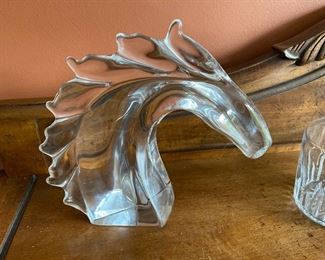 Daum horse head sculpture