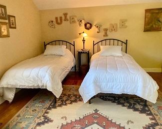 Pair iron twin beds