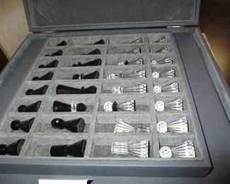 Swarovski chess set with original box and chess board