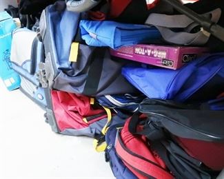 Duffel bags, back packs and suitcases