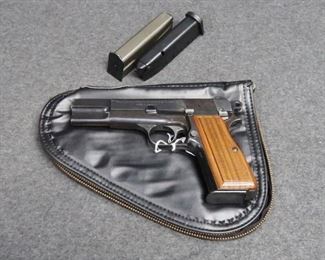 Browning Hi Power, T Series With Original Browning Gold Stamped Case And 3 Mags - 9mm