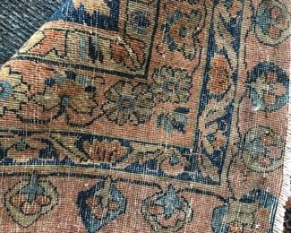 back of the antique rug