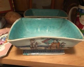 Antique chinese pottery hand painted circa 1900