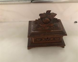 1875 Victorian Hand Carved Trinket box