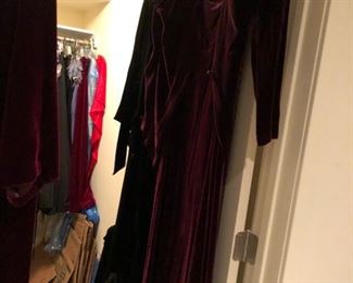 cranberry long dress and jacket great for the holidays