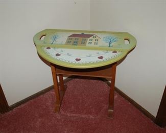 Decorative/painted drop leaf table	21" W x 24" D x 21" H
