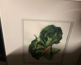 watercolor of broccoli - charming! 