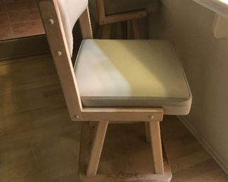 pair of geometic bar stools