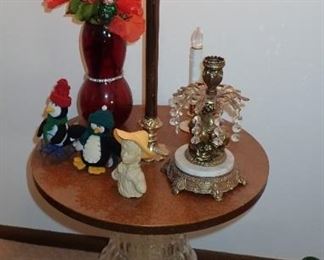 GLASS BASE FLOOR TABLE LAMP