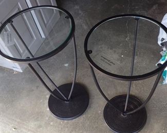 METAL AND GLASS SIDE TABLES