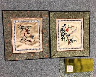 Small oriental tapestries numbered and signed