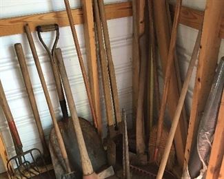 Great selection and wood handle yard tools