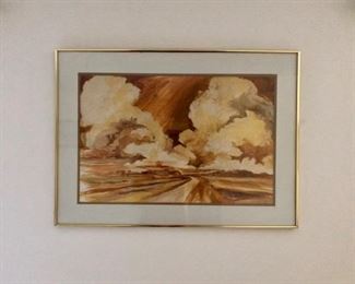 Original art; Artist Teresa Dean made using Georgia red clay and sand as medium. 