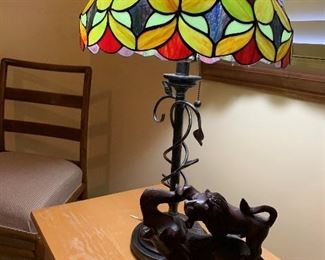 Tiffany Style Glass Leaded Lamp