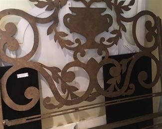 Heavy painted metal headboard