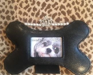 Leather bone picture frame