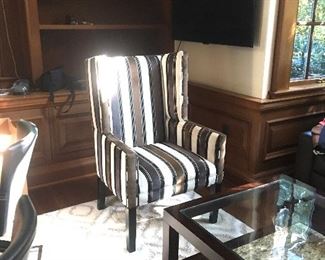 Pair chenille wingbacks/small scale