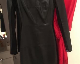 Faux leather dress