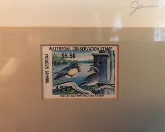 Waterfowl Conservation Stamp with Framed Signed Artwork