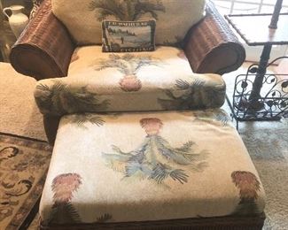 Braxton Culler Wicker Patio Club chair and ottoman