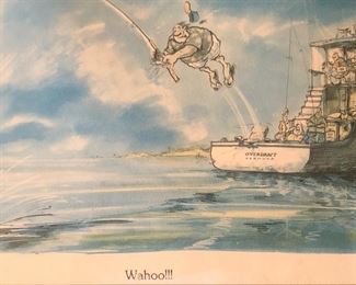 Comical Fishing print