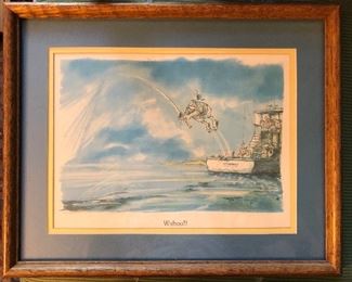 comical fishing art