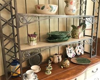 Fitz & Floyd cream and sugar and Vietri cabbage bowls