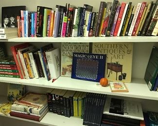 lots of books Beatles and cookbook