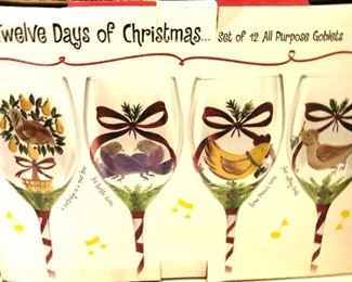 12 days of Christmas stemware