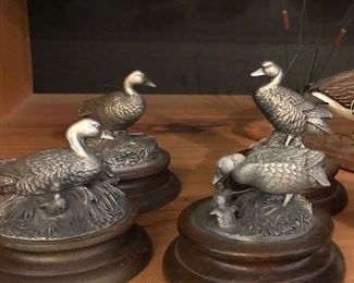 Pewter duck figurines