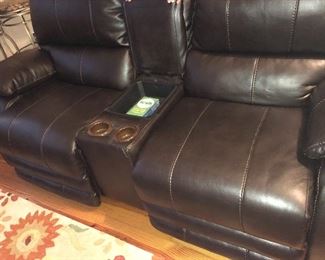 LEATHER RECLINING SOFA