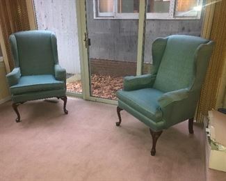 PAIR OF WING CHAIRS