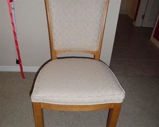 4 Dining chairs, cream upholstery