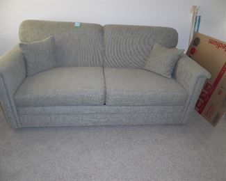 Sleeper sofa, pale grey/green color