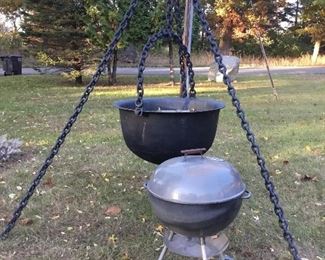 GIANT landscape kettle with Weber kettle grill