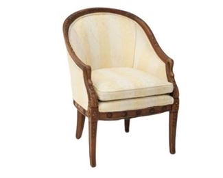 3. Yellow Striped Upholstered Chair