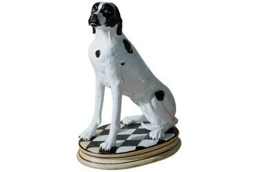 0004 Vintage Ceramic Dalmatian Dog on Stand