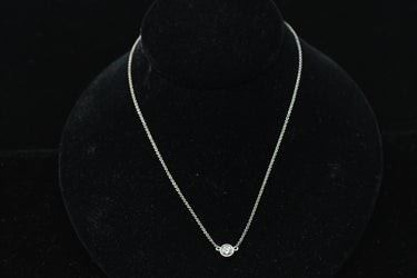 0024A 14 K White Gold and Diamond Necklace