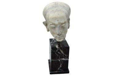 0028 Ancient Egyptian Marble Sculpture Head of A Woman