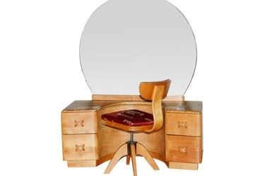 0059 Heywood Wakefield Mirrored Vanity Chair