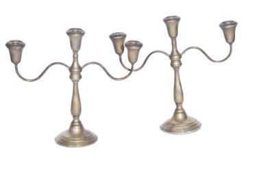0070 Pair of Sterling Silver Weighted Candelabra