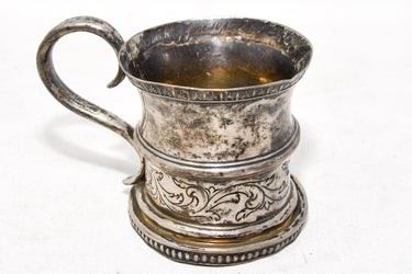 0080 Antique Boston Silver Cup w Handle