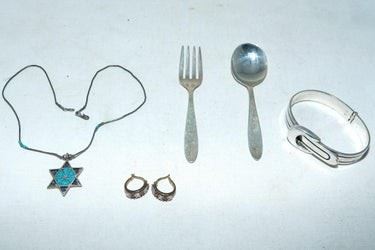 0098 Group Lot Sterling Silver Items Jewelry