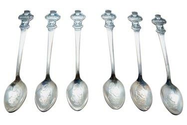 0148 Group Six 6 Rolex Silver Spoons