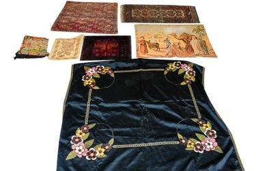 0190 Group Lot Vintage Oriental Rugs Textiles