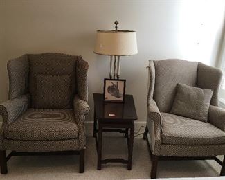 polka dot upholstered arm chairs